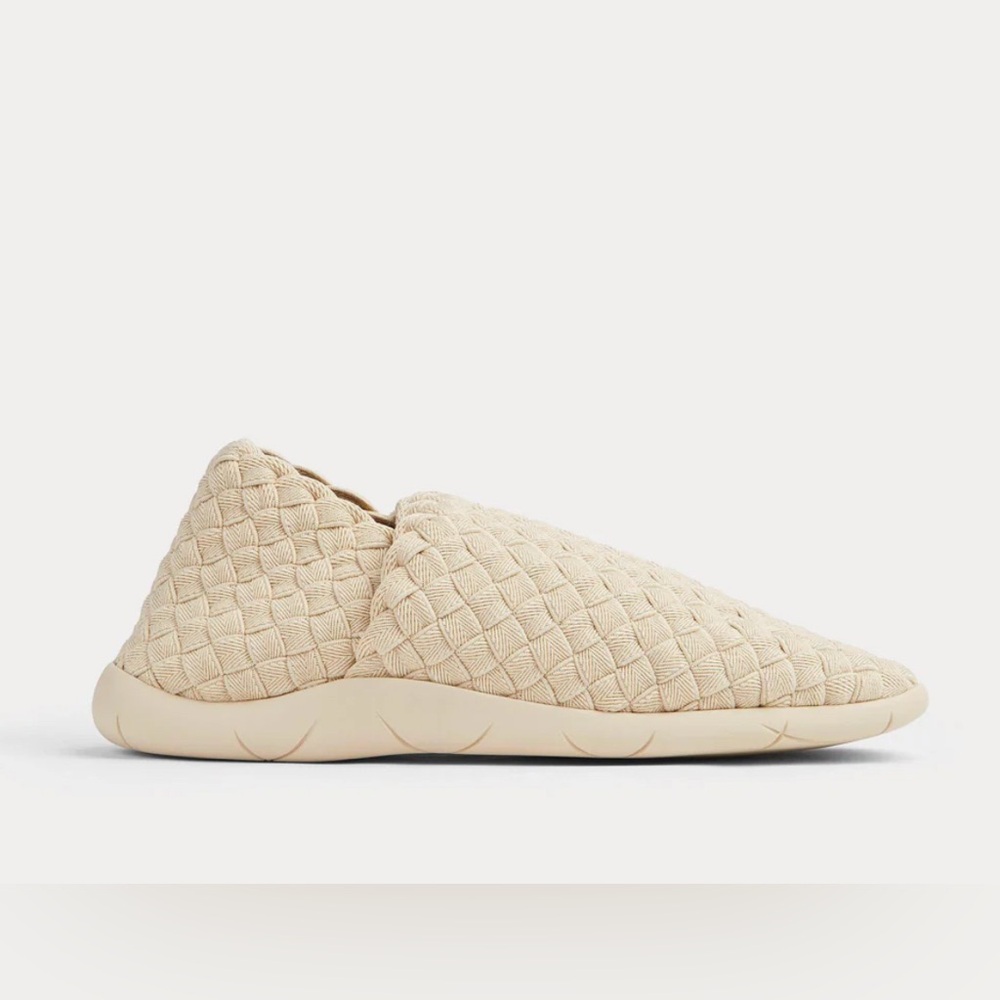 Bottega Veneta Plat Sea Salt Intreccio Slip On Sneaker
